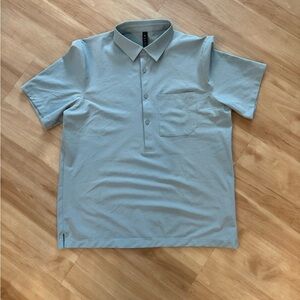 Lululemon Men’s WovenAir Popover Shirt Large Mint Green Light Blue